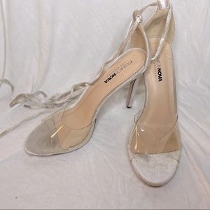 Clear Tie up heels